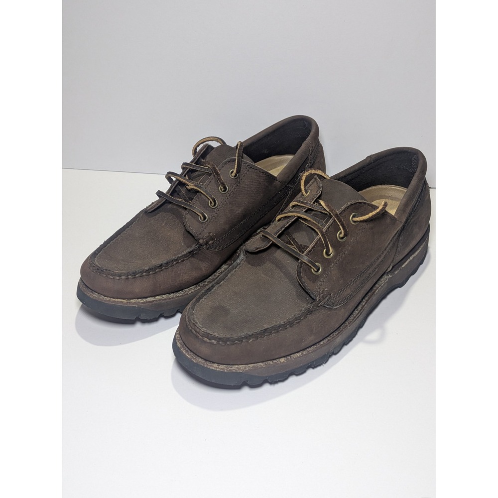 Rockport XCS Mens 10 M Brown Leather Boat Shoes Vibram Sole Vintage M3211